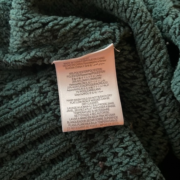 BCBGMAXAZRIA Marled Knit Textured Turtleneck Green Sweater - Picture 8 of 10